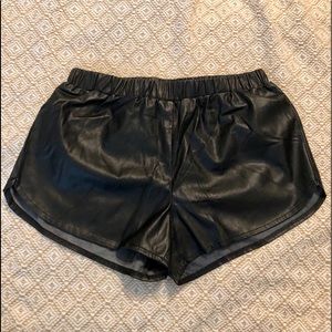 Faux leather shorts